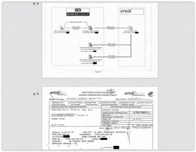 Screenshot of the documents posted online by WSJ