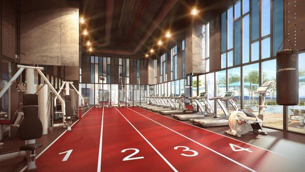 Artist impression of the gym with sprint track