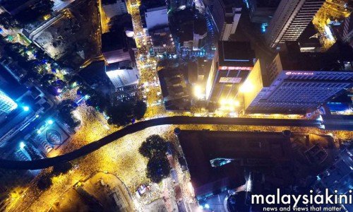 Aerial view of the Berish 4 rally (Photo from Malaysiakini)