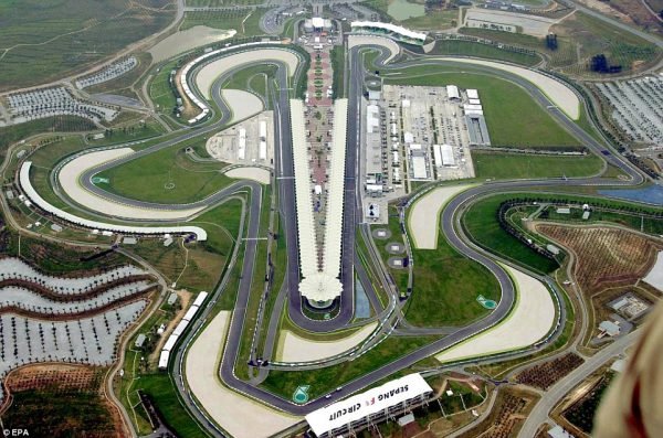 Malaysia's Sepang F1 circuit (Photo from Daily Mail)