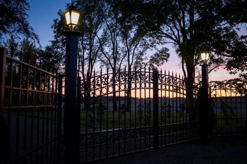 spooky gate entrance haunted house